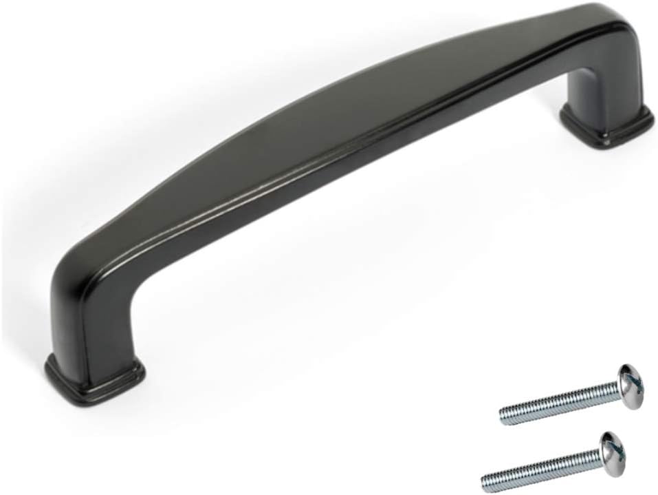 Dynasty Hardware P-81092-FB-25PK Cabinet Hardware 3-3/4-Inch Center to Center Pull, Flat Black, 25-Pack