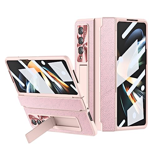 Coque Samsung Galaxy Z Fold 4 rose avec protège-écran et charnière intégrée