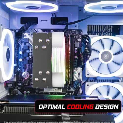 Image of SAAV Prebuilt Gaming PC Bundle Desktop Tower AMD Ryzen 7 5800X Radeon RX 9060 XT 8GB GDDR6 16GB DDR4 512GB NVMe SSD WiFi 6 Bluetooth Windows 11 White Air Cooler RGB Computer PC Gaming
