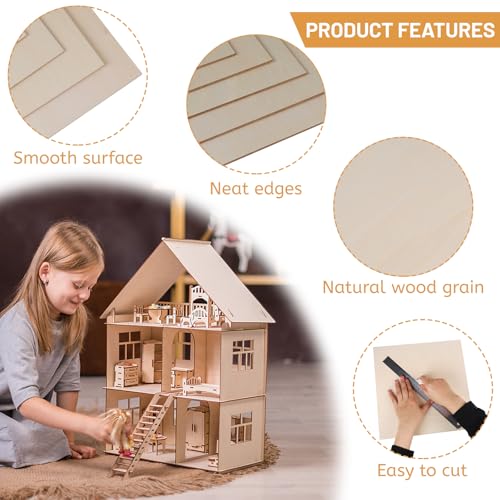 DBREAKS 25 Stück Linde Sperrholz Sperrholzplatte Balsaholz 3mm, Linde Blatt Holzplatte, Lasercut Holz, Laser Holz für Laserschneiden Lasergravur, 30CM*30CM