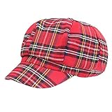 Material:Baumwolle Yue Lian Damen Schieberm¨¹TZE Kariert Achteckige Barett M¨¹TZE Baskenm¨¹TZE Casual Maler Hut(Rot)