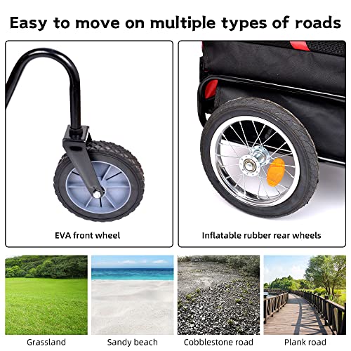 Pet Stroller And Bicycle Trailer, Collapsible Dog Cart With Safety Flag. Strollers For Small Dogs. Dog Stroller Pet Dog Bike Trailer Bicycle Trailer And Jogger，Bicycle Carrier. #TOP4