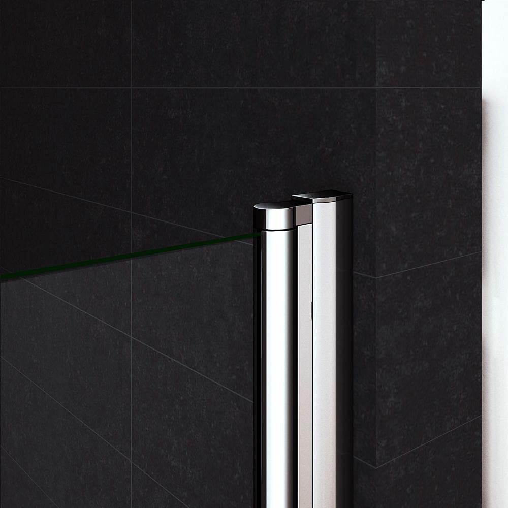 Box Doccia Angolare Alto 197cm Porta Battente Fissa Parete Laterale 90x90 cm Vetro 6mm Temperato Anticalcare con Barra Stabilizzatrice Orizzontale da 90 cm