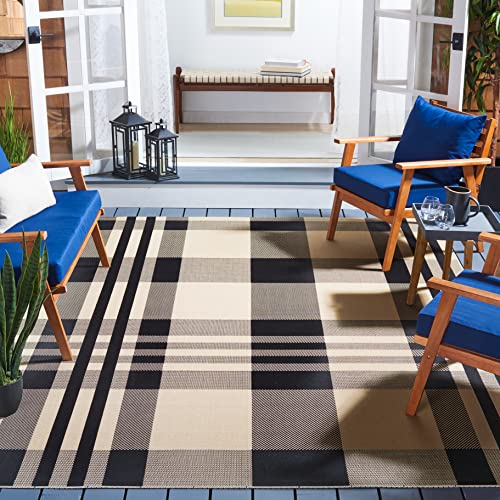 SAFAVIEH Courtyard Collection Area Rug - 8' x 10', Black