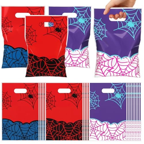 Eccliy 30 Pcs Spider Goodie Bags Cartoon Spider Wed Party Candy Gift Bags for Theme Birthday Party Supplies