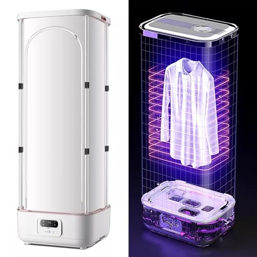 900W Smart Garment Steamer with Remote Control Portable Automatic Vertical Steam Ironing Machine Foldable Quick-Drying Steam Closet for Home Clothes & Fabric Care (White)