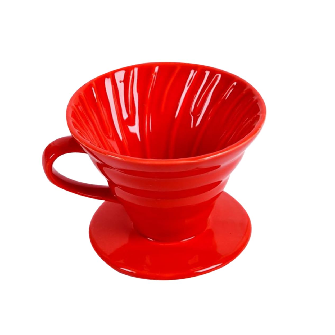 Angoily Ceramic Hand-brewed Coffee Filter Reusable Cone Coffee Filters Safe Red Home Office Accessory