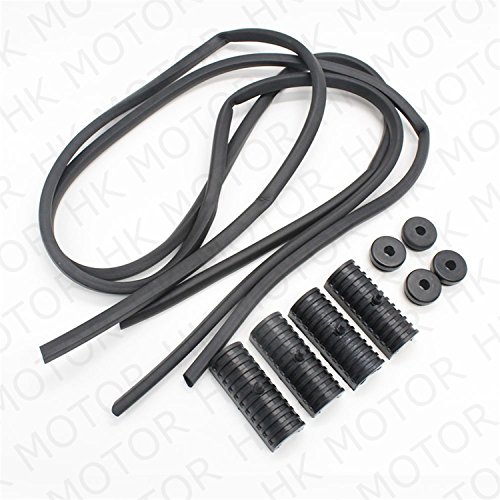 HONGK- 4" Stretched Unpainted Black Saddlebags W/Lib Compatible with '94-'13 Harley Touring Street miniatura 6