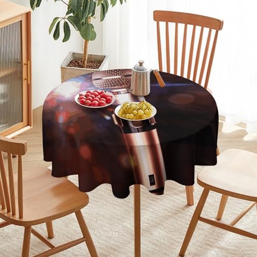 Nappe ronde avec microphone de karaoké imperméable 127x127cm