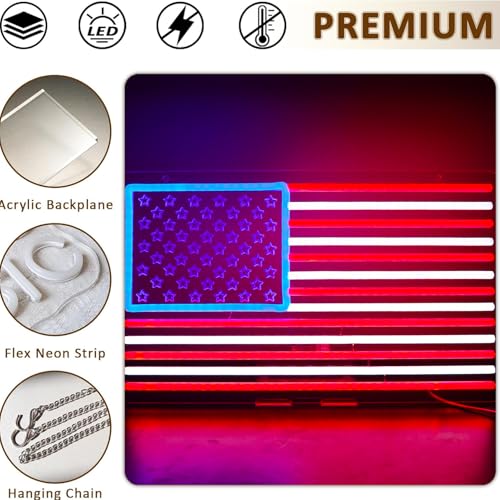 Image of USA Neon Signs for Wall Decor，Led Neon Light for Man Cave、Bedroom、Garage，Christmas Birthday Party Gifts