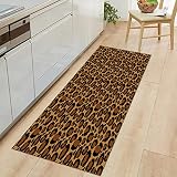 JUST BREATHE Leopard Rug Brown Cheetah Print Runner Rugs Animal Fur Print Carpet for Bedroom Wildlif