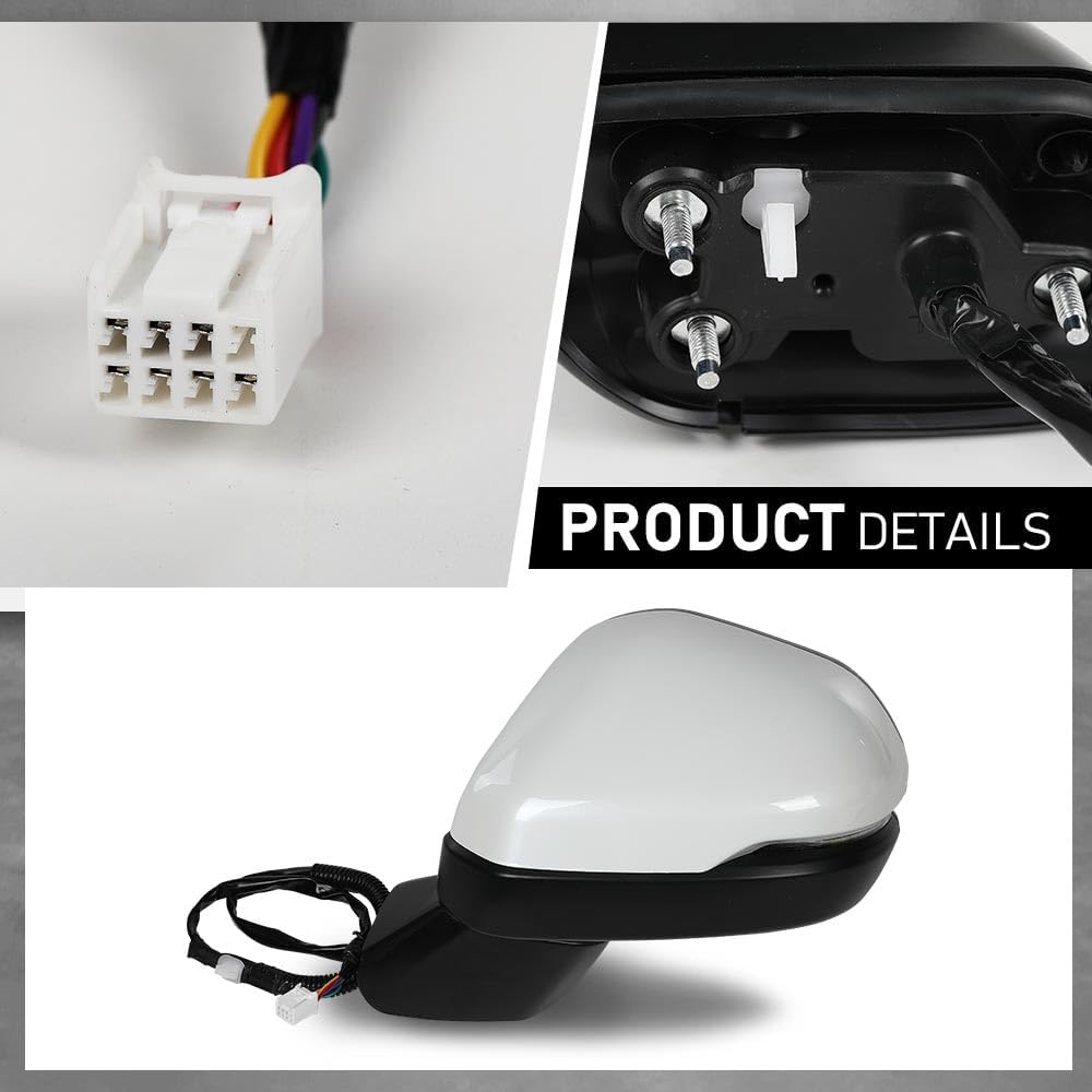 G-PLUS Power Heated Mirror w/Turn Signal Left Driver Side Compatible with Honda CRV 2023-2024 Power Folding 76258-3B4-H11 76208-3B4-H11 White