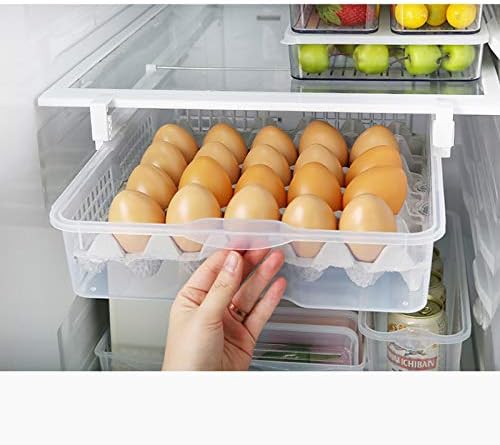 30-Eggs Storage Organizer for Kitchen Refrigerator, Egg Tray, Egg Storage for Fridge, Pull out basket Organizer