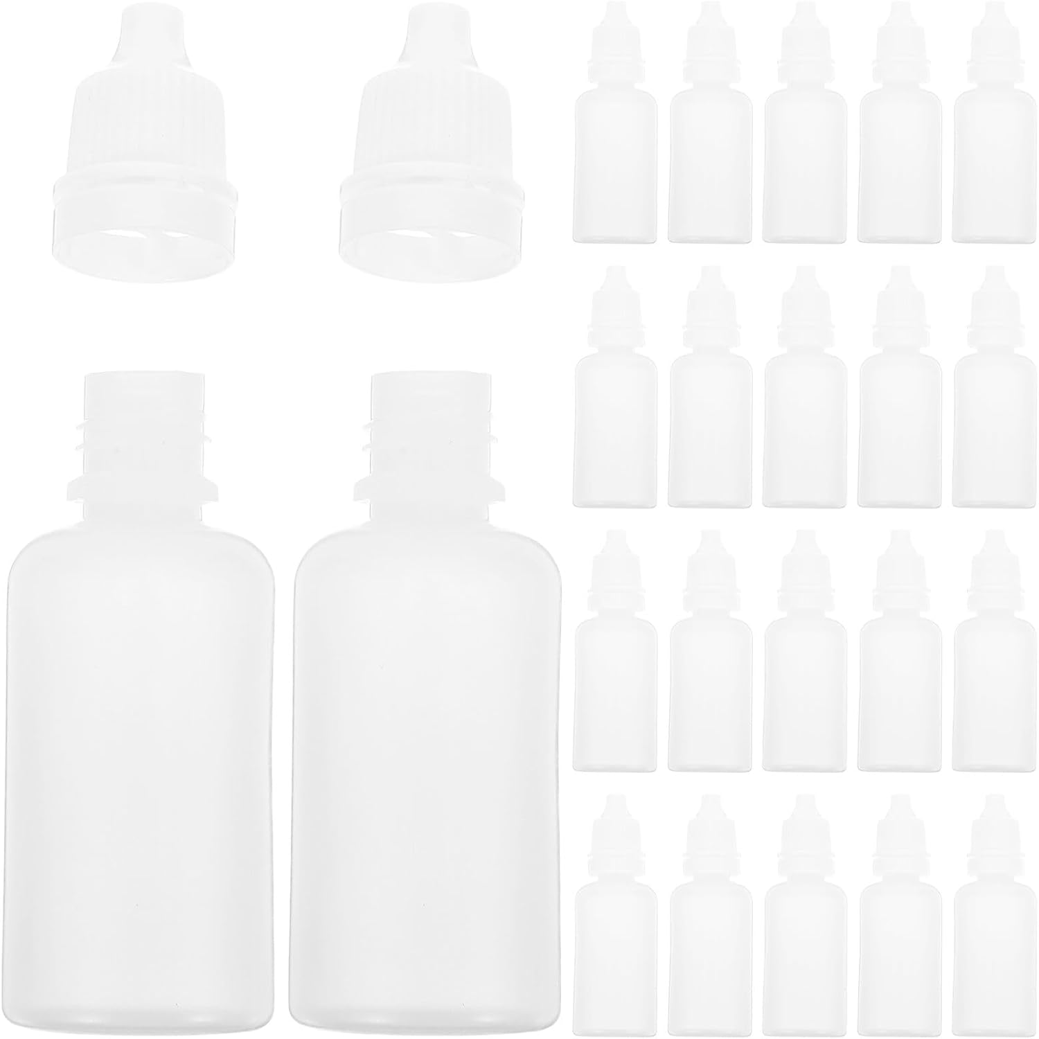 100pcs 20ml Plastic Dropper Bottles with Caps, Portable Squeezable Liquid Sample Bottles for Oils and Eye Drops, Empty Refillable Lab Dropping Containers for Precise Liquid Storage