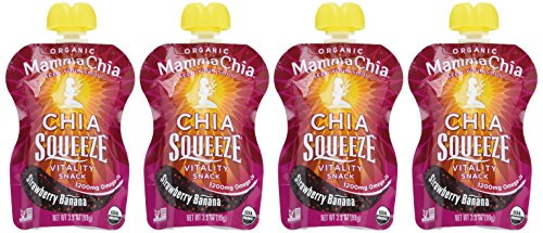 Mamma Chia Organic Squeeze Vitality Snack, Strawberry Banana, 3.5 Oz, 4 Ct #TOP3