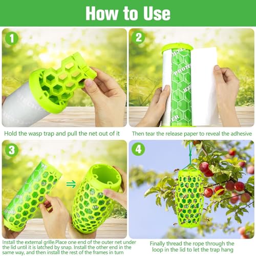 Defendy AL-WASPTRAP-GREEN-2PC-BJQ-081501 Wasp Traps Outdoor Hanging thumb #4