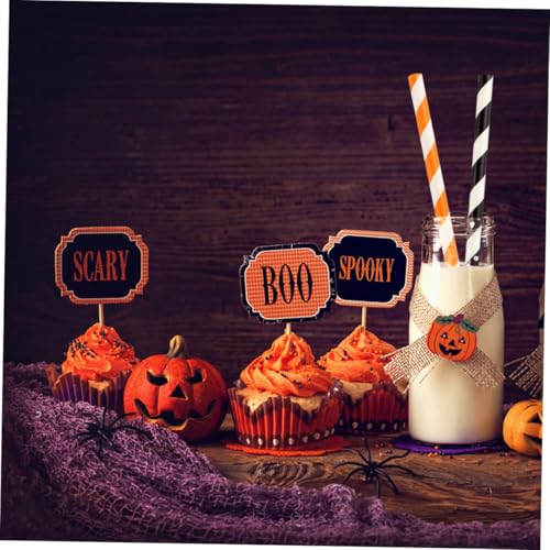 Abaodam 100pcs Halloween Set de Pitillos de Papel Kraft miniatura 6
