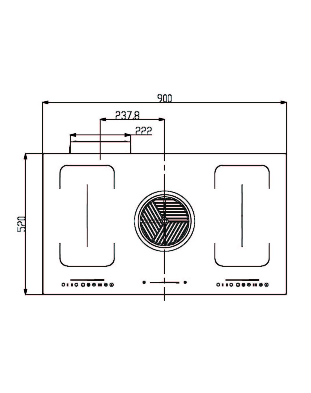WOLKENSTEIN IN4-DA-2FZA+W Placa de inducción con extractor integrado | 2 zonas flexibles | Temporizador | Apagado automático | Seguridad infantil | Función Booster | Detección de olla | Función Stop