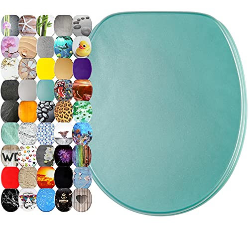 Sanilo Toilet Seat, Great Range of Colorful Toilet Seats, Stable Hinges, Easy to Mount (Glitter Turquoise)