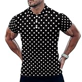 Polo de golf para hombre, diseño de lunares a la moda, estampado de lunares, absorbe la humedad, ajuste seco, manga corta, para hombre, Style-22, XX-Large