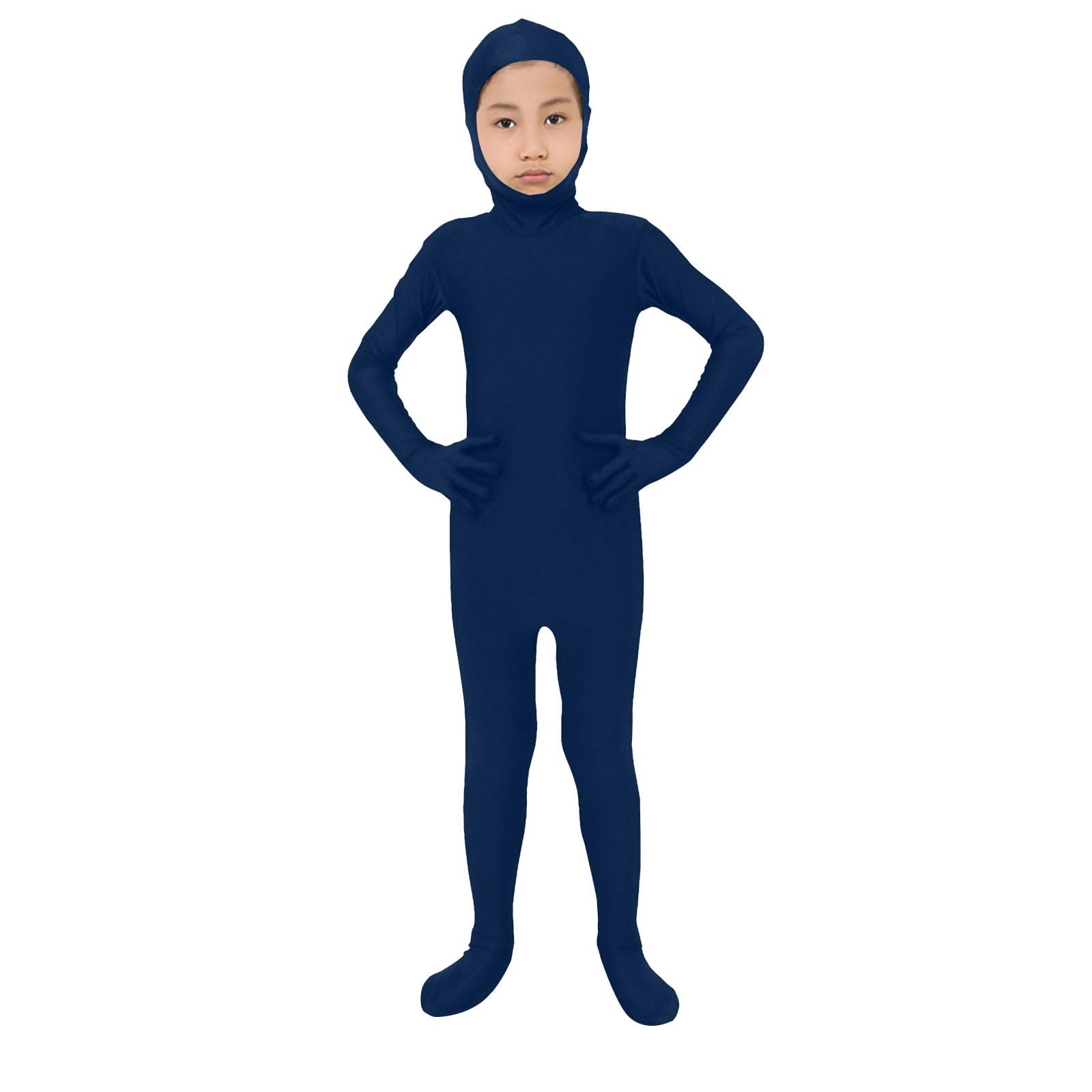 Morph Suits for Adults and Kids Unisex Stealth Suits for Stage Performance and Costume Events Dress Full Body Morph Suits Jumpsuits for Boys Girls Cosplay Costume Orange (2-Navy, XL)