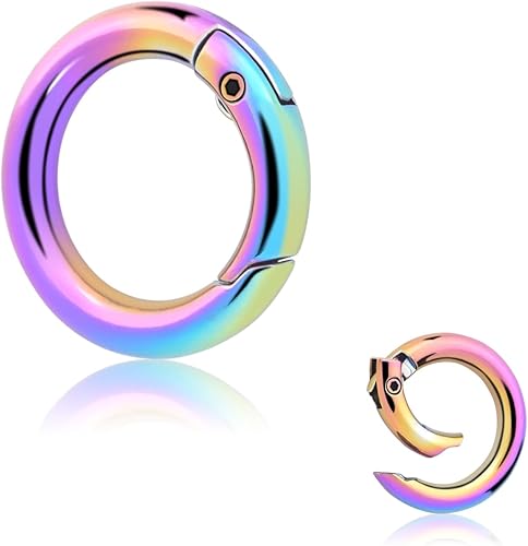 Paquete de 10 mosquetones redondos de 34 pulgadas, llaveros de metal, anillos de resorte para bolso, bolsa de hombro, cadena, clip, clip, cuerda de