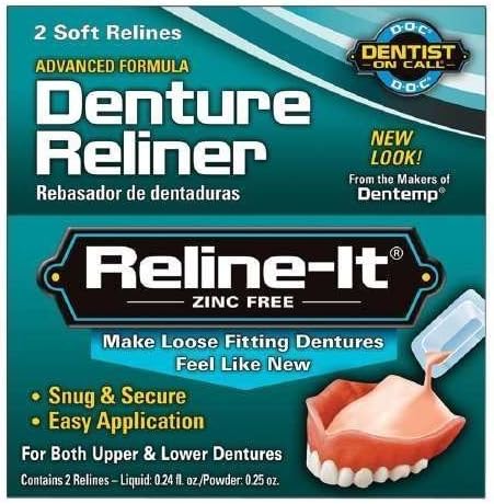 Dentist On Call Reline-It, Advanced Formular Denture Reliner, Zinc Free--2 repairs
