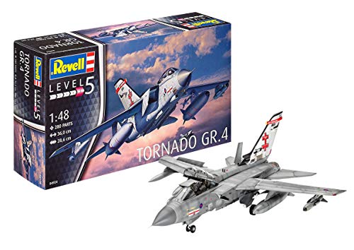Revell Modellbausatz Flugzeug 1:48 - Tornado GR.4 im Maßstab 1:48, Level 5, originalgetreue Nachbildung mit vielen…