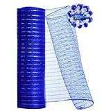 Cinta de malla decorativa, guirnaldas y decoración de árbol de Navidad (azul oscuro)