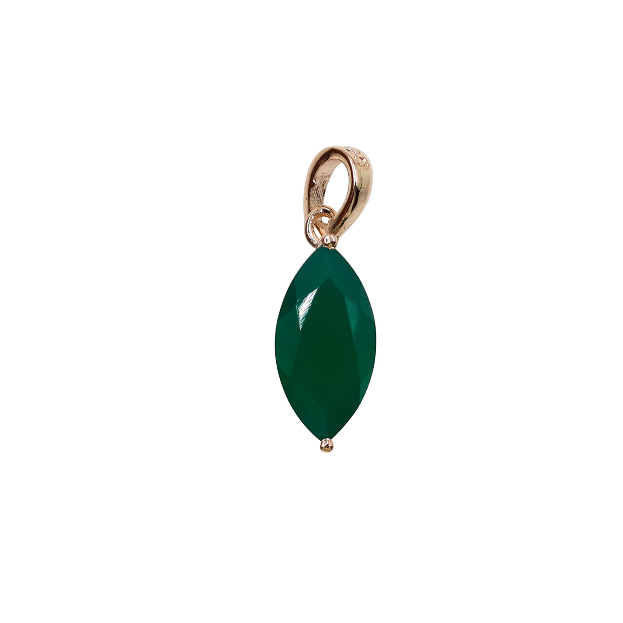 Pendentif en onyx vert et quartz rose pour femme – Bijou fait main en argent sterling 925, collier à breloques de luxe