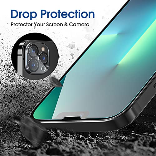 Image of amFilm OneTouch for iPhone 13 Pro Max 6.7'' Screen Protector Tempered Glass | Auto-Alignment 30s Install with Camera Lens Protector, Bubble Free, Scratch & Drop Protection, HD Clear[2+2 Pack] (13PM-6.7')