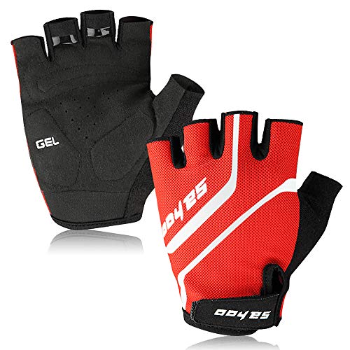 Cucudy Luvas de ciclismo esportivo MTB bicicleta meio dedo Luvas de dedo curto anti-derrapante Luvas