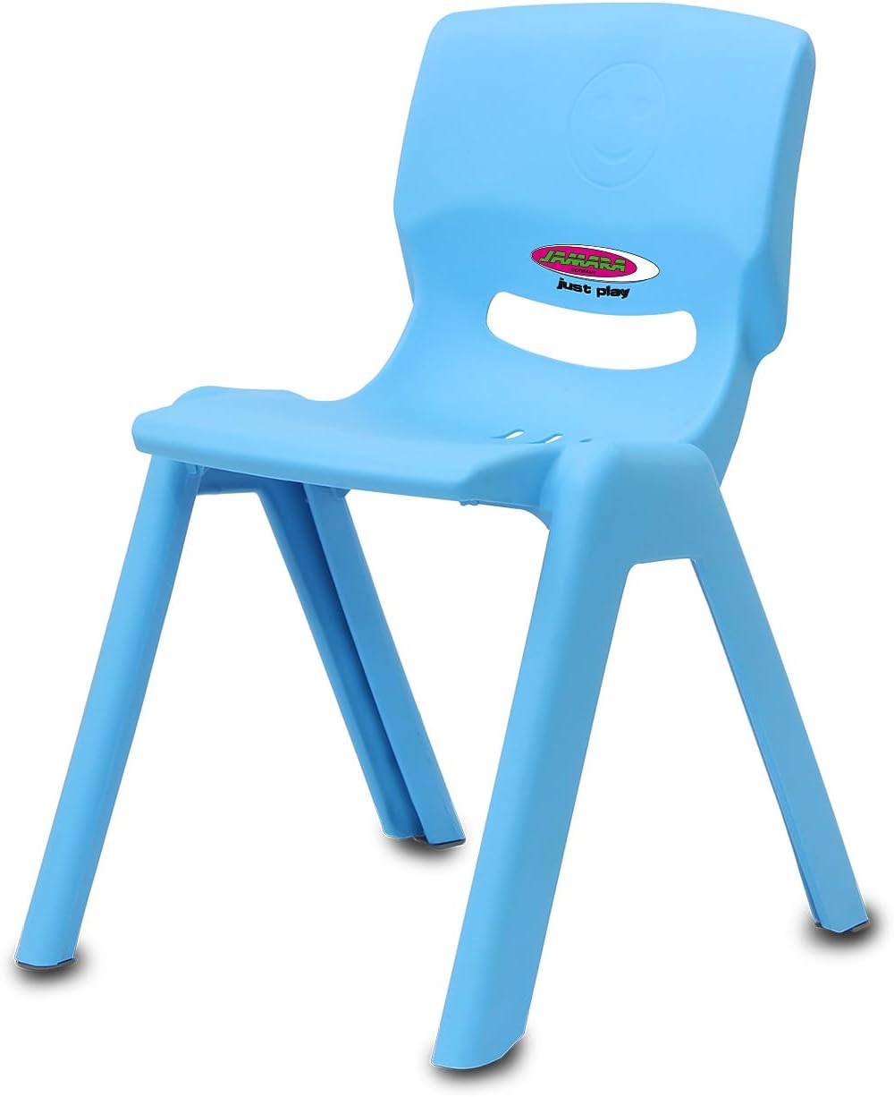 JAMARA Smiley 460584 Children's Chair up to 100 kg Stackable Robust Plastic Suitable for Indoor Outdoor Use Pink