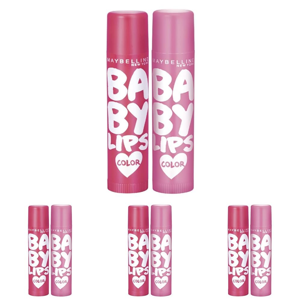 Maybelline New York Lip Balm, With SPF, Moisturises and Protects from the Sun, Pink Lolita & Baby Lips Cherry Kiss, Baby Lips, Berry Crush & Baby Lips Pink Lolita, 8 pack, 8g-image-42