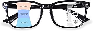 OPTOFENDY Progressive Multifocal Reading Glasses for Women Men, Square Blue Light Blocking Computer Readers Price In India