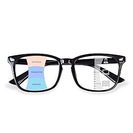 OPTOFENDY Progressive Multifocal Reading Glasses for Men Women, Anti Glare/Eyestrain Blue Light Blocking Computer Readers