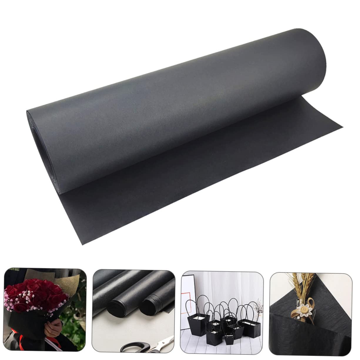 Operitacx Kraftpapierrolle Schwarz Für Blumensträuße Geschenkpapierrolle Aus Hochwertigem Papier Blumenverpackungspapier Dekorativ