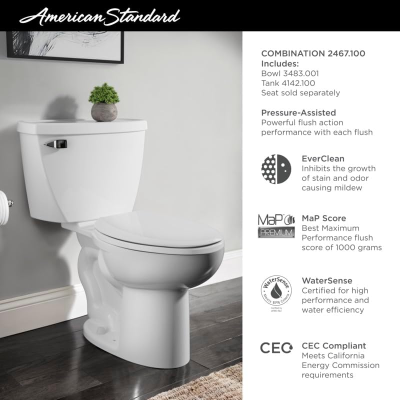 White High Efficiency Elongated Two-Piece Toilet