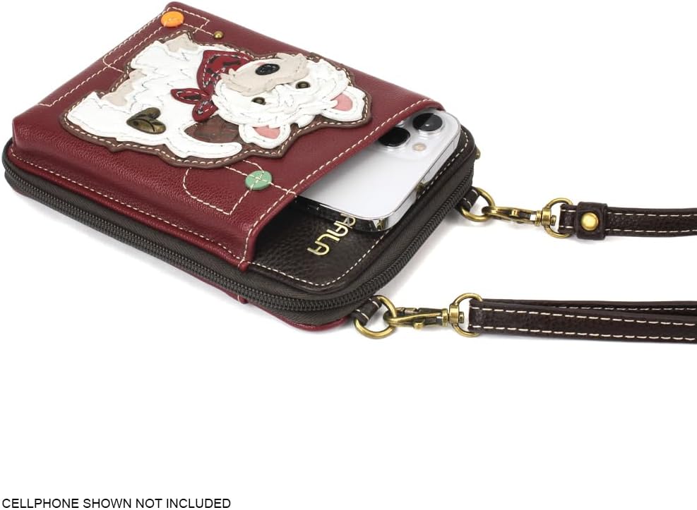CHALA Wallet Crossbody Cell Phone Purse - Women Faux Leather Multicolor Handbag with Adjustable Strap Convertable Strap (Westie)