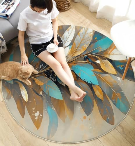 Tapis d'art moderne abstrait finitions or pour décoration - 3