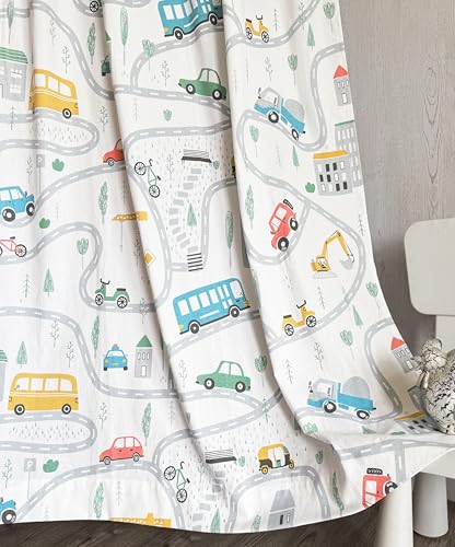 Image of Tranquebar Curtain Co. Print Door Curtain - Room Darkening, 244 cm (8 Feet), Multicolor, Set of 2, 100% Cotton Fabric, Eyelet, Zoom- Door Curtains 8 Feet