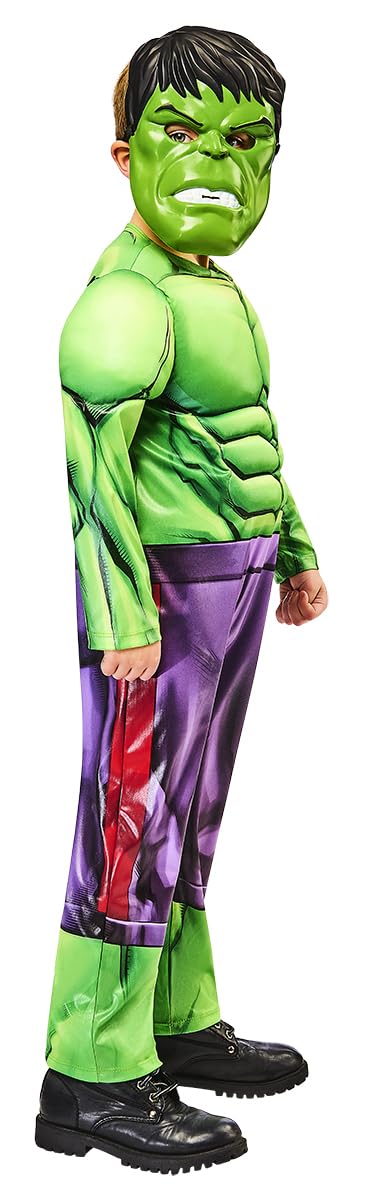 Rubies DISFRAZ HULK BLACK LINE INFANTIL para niño, talla XXS, Jumpsuit acolchado y máscara, para Carnaval, Navidad, Fiestas y Cosplay
