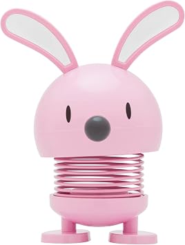 Hoptimist Animal Bunny Small Pink/Light Red Figurine, Easter Decor, 3.5 in Tall