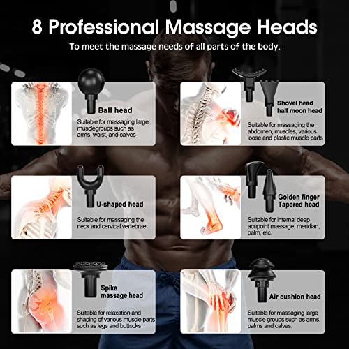 Pistola-de-Masaje-Muscular-BelonLink-portatil-Pantalla-LCD-Electrica-Masajeador-de-Musculos-de-Tejido-Profundo-con-32-Velocidades-8-Cabezales-de-Masaje-Relajar-Los-Musculos-Aliviar-el-Dolor