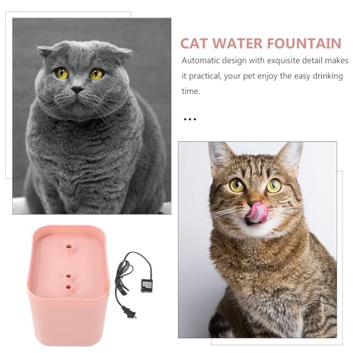 Fuente automática para agua de gatos PRETYZOOM rosa USB miniatura 5