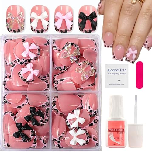 96-Piece Kids Stick On Nails Set with Glue and Nail File