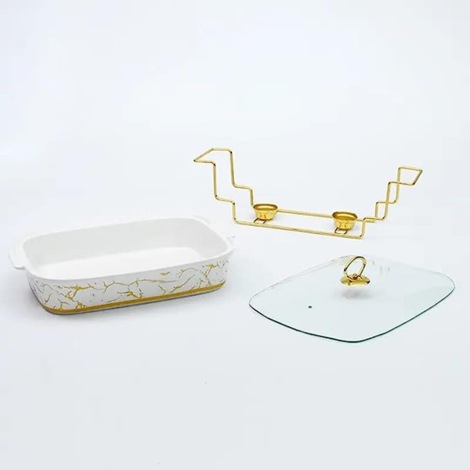 Rechteckige Porzellan-Heizplatten für Lebensmittel, Keramik-Buffetwärmer, Keramik-Serviersets, hitzebeständiges Platten-Set, ideal für Partys und Veranstaltungen