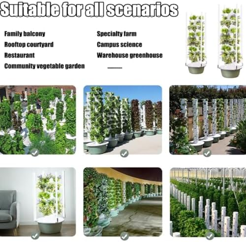 Smart Hydroponic Tower Garden - Indoor/Outdoor Vertical Growing Kit for Herbs, Fruits & Vegetables - 5/7/9 Layers, 36 Holes, Aeroponic System with Timer & Silent Pump, Space-Saving Solution