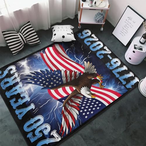 GZEKWLP 250 Years 1776 2026 American Eagle Flag Area Rugs