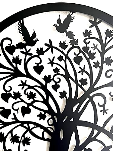 Bellaa 20193 Metal Tree Of Life, 24" Metal Wall Decor, Circle Of Life, Metal Wall Art, Round Metal Sign, Living Room Decor, Metal Art Wall Decor, Outdoor Metal Wall Art, Metal Wall Art For Living Room, Rustic. #TOP1